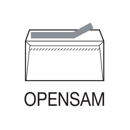 1249-CAJA 500 SOBRES AMERICANO (115X225) OFFSET BLANCO 90 GRS. VENTANA DERECHA 45X100 B.20 D.20 OPENSAM AUTOADHESIVO TIR