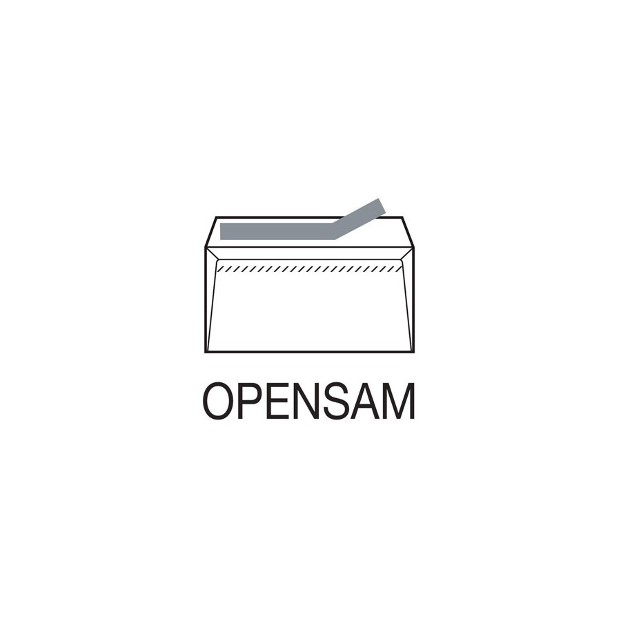 1249-CAJA 500 SOBRES AMERICANO (115X225) OFFSET BLANCO 90 GRS. VENTANA DERECHA 45X100 B.20 D.20 OPENSAM AUTOADHESIVO TIR