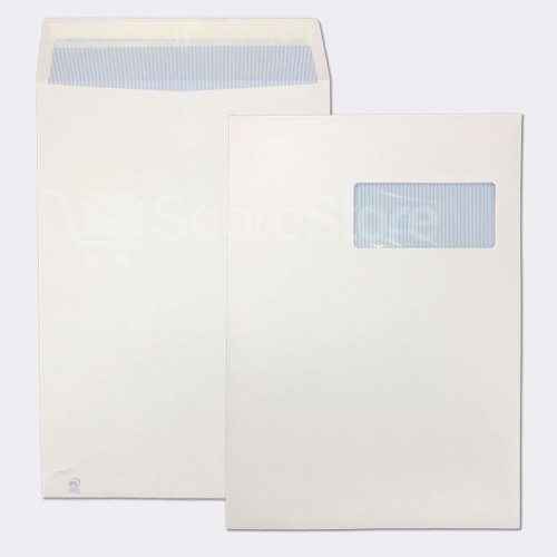 1260-CAJA 250 BOLSAS DIN C4 (229X324) OFSSET BLANCO 100 GRS. V.D. 50X110 B.220 D.20 AUTOSAM AUTOADHESIVO CON TIRA SILICO