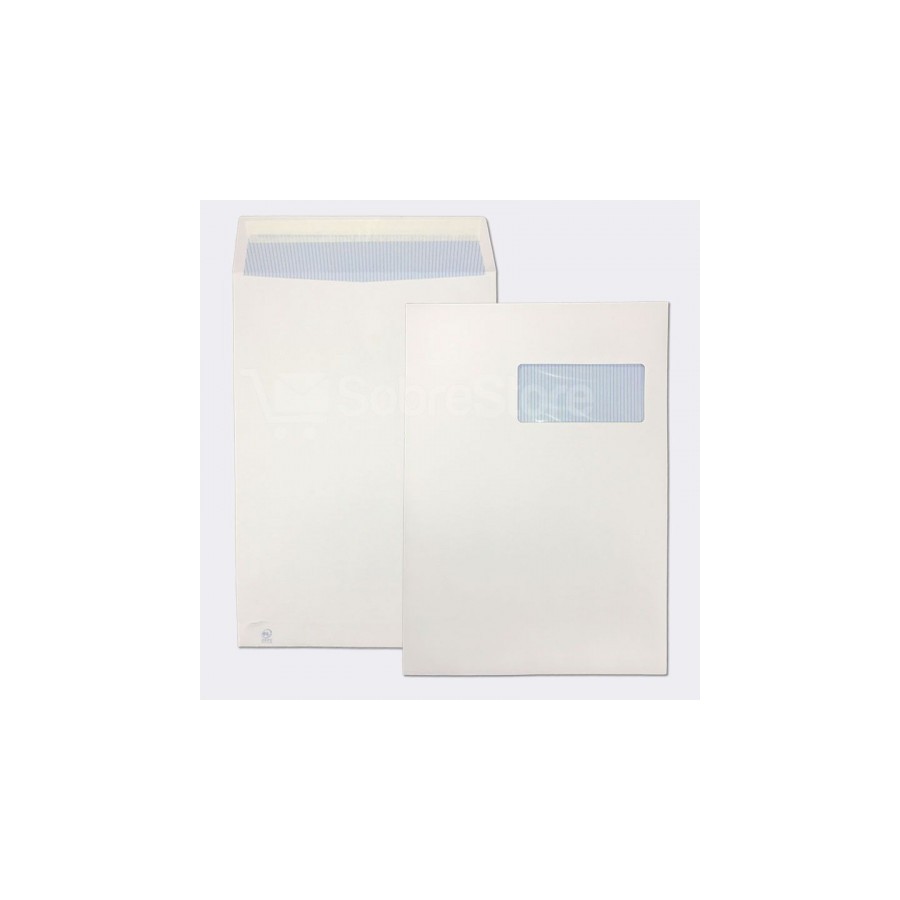 1260-CAJA 250 BOLSAS DIN C4 (229X324) OFSSET BLANCO 100 GRS. V.D. 50X110 B.220 D.20 AUTOSAM AUTOADHESIVO CON TIRA SILICO