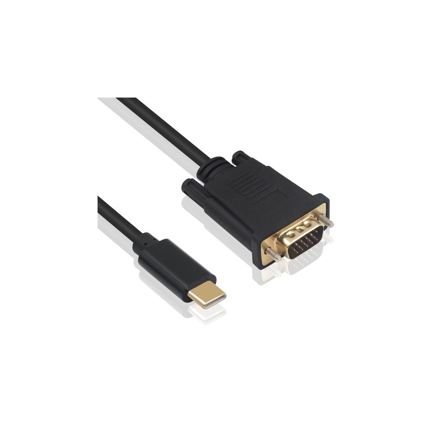 12647-Ewent EC1052 adaptador de cable de video 1,8 m USB Tipo C VGA (D-Sub)