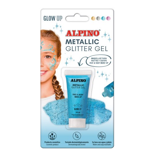 12696-BLISTER MAQUILLAJE CON COLOR Y PURPURINA GLITTER AZUL ALPINO DL000603