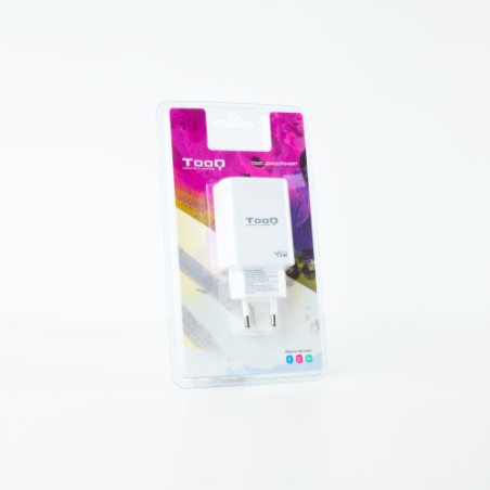 12717-TooQ Cargador de Pared GaN USB-C/PD + USB-A/QC 45W, Blanco