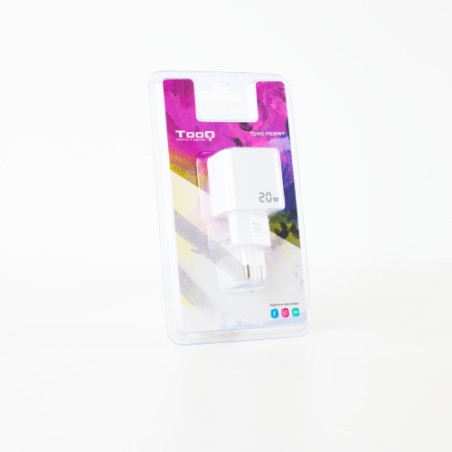 12719-TooQ Cargador de Pared USB-C PD20W, Blanco
