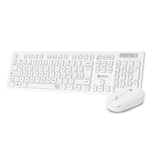 12730-SUBBLIM Teclado Ergonomico y raton Combo Business Slim Silencioso Inalambrico 2.4G Blanco