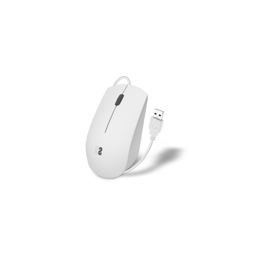 12734-SUBBLIM Raton Business Silencioso con cable USB 1200 DPI Blanco