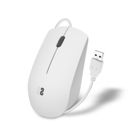 12734-SUBBLIM Raton Business Silencioso con cable USB 1200 DPI Blanco
