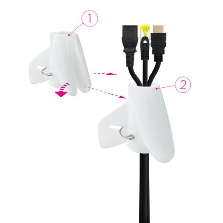 12740-Nanocable Organizador de Cables Flexible 25 mm, Blanco, 2 m