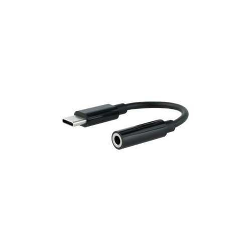 12772-Nanocable Cable Adaptador Audio USB-C/M a Jack 3.5/H, 11 cm, Negro