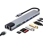 12894-Ewent EW1146 base para portatil y replicador de puertos Alambrico USB 3.2 Gen 1 (3.1 Gen 1) Type-C Gris