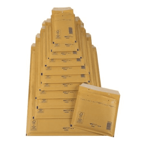 1297-CAJA 100 BOLSAS AIR BAG ACOLCHADA No 16 KRAFT AUTOADHESIVO TAMANO MEDIDA INTERIOR 220X340, PESO 41 GRS. SAM 145995