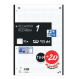 13021-RECAMBIO COLOR 1 A4 100+20 HOJAS 5X5 NEGRO 90GRS OXFORD 400158165