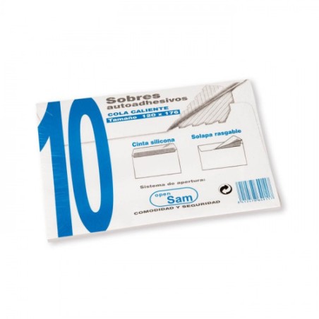 1303-PAQUETES DE 10 SOBRES OPEN TAMANO 120X176  90 GRS. SAM 664911