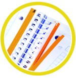 13031-CUADERNO FIRST CLASS A5 TAPA NEGRA FORRADA MICROPERFORADO 120H 100GR TALADROS 5X5 BANDA 5 COLORES PACSA 16036