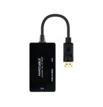 13039-Nanocable Conversor DISPLAYPORT a HDMI/DVI/VGA, 20 cm, Negro