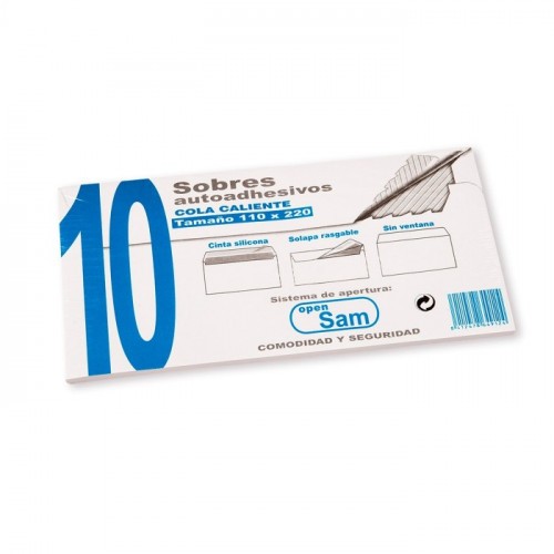 1304-PAQUETES DE 10 SOBRES OPEN TAMANO 110X220  90 GRS. SAM 664912