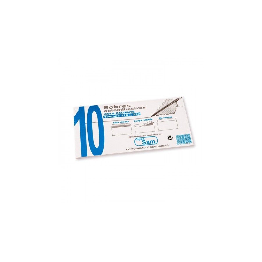 1304-PAQUETES DE 10 SOBRES OPEN TAMANO 110X220  90 GRS. SAM 664912