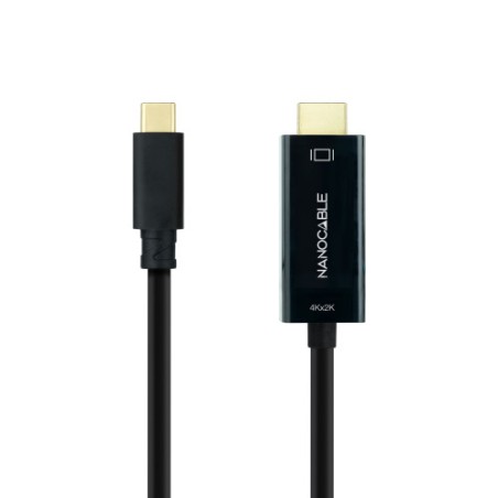 13041-Nanocable Cable Conversor USB-C a HDMI 1.4 4K@30HZ 1.8 m, Negro