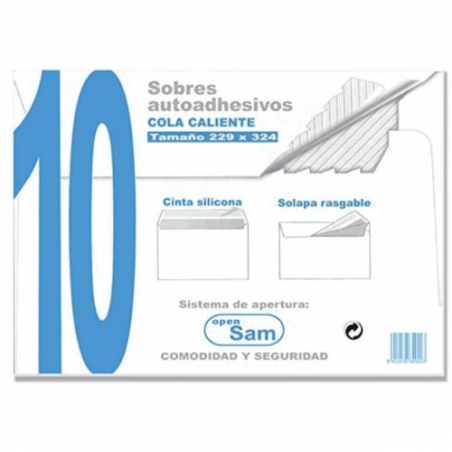 1309-PAQUETES DE 10 SOBRES OFFSET BLANCO 229X324  100 GRS. SAM 664922