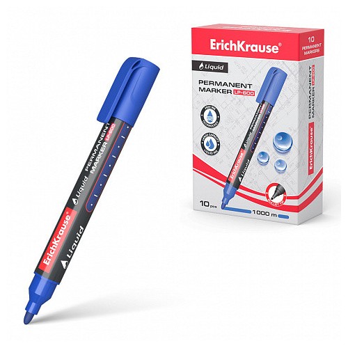 13107-MARCADOR PERMANENTE CON TINTA LIQUIDA LP-600 COLOR AZUL ERICH KRAUSE 48770