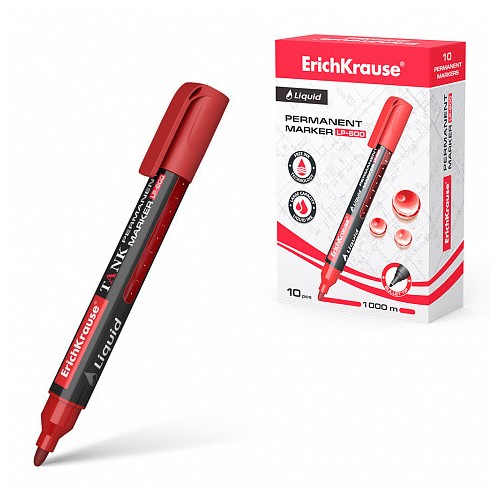 13109-MARCADOR PERMANENTE CON TINTA LIQUIDA LP-600 TINTA COLOR ROJO ERICH KRAUSE 48771