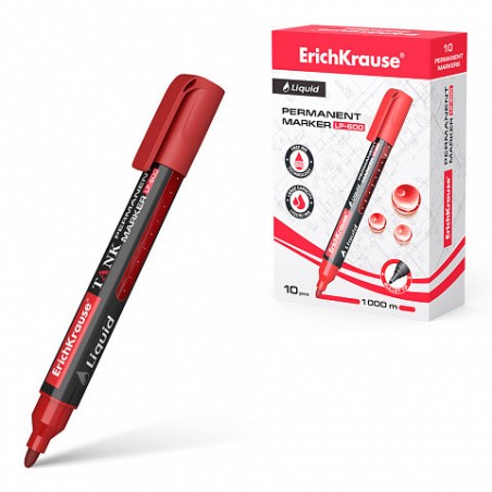 13109-MARCADOR PERMANENTE CON TINTA LIQUIDA LP-600 TINTA COLOR ROJO ERICH KRAUSE 48771