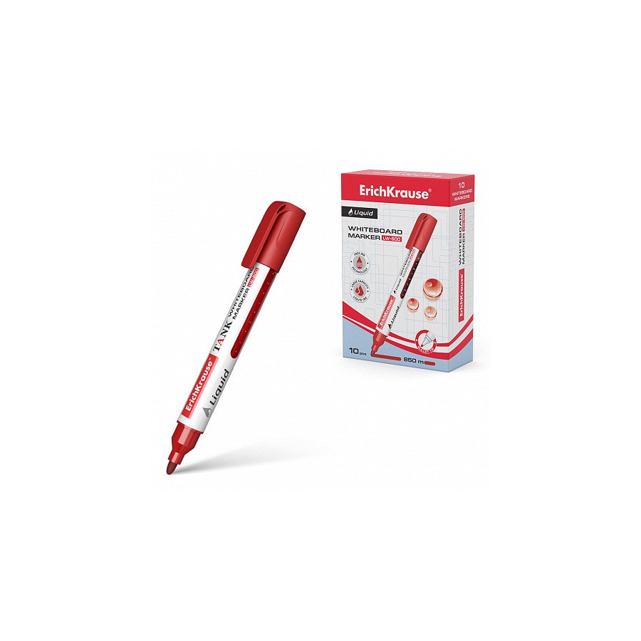13116-MARCADOR PIZARRA BLANCA CON TINTA LIQUIDA LIQUID LW-600, TINTA COLOR ROJO ERICH KRAUSE 48776