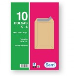 1312-PAQUETES DE 10 BOLSAS KRAFT, CON TIRA DE SILICONA TAMANO 184X261 80 GRS. SAM 665099