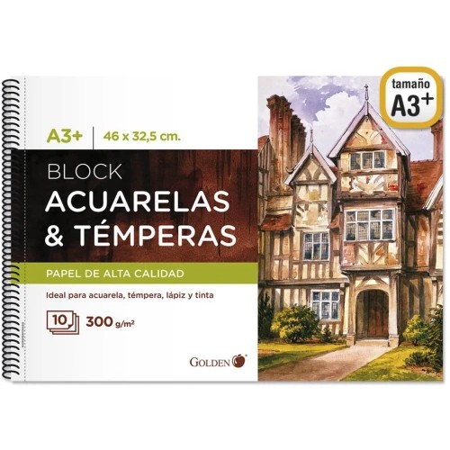 13135-CUADERNO DE DIBUJO A3+. 10 HJ.300GRMS GOLDEN BISMARK 331268