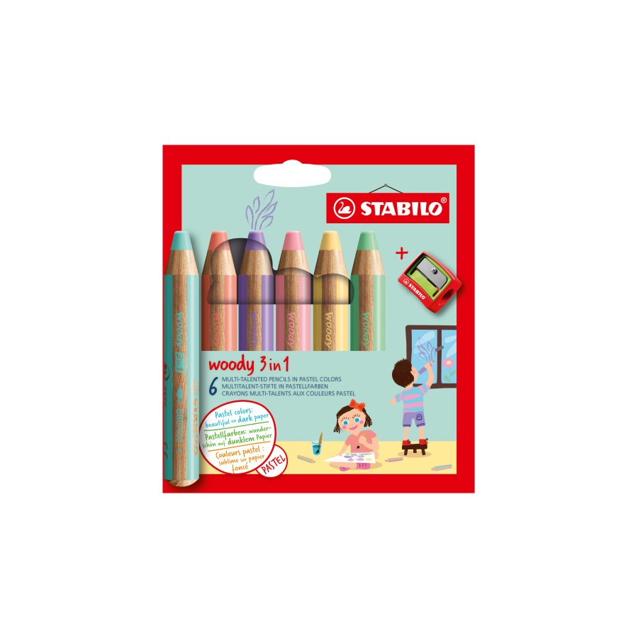 13170-STABILO woody 3 in 1 Colores surtidos 6 pieza(s)
