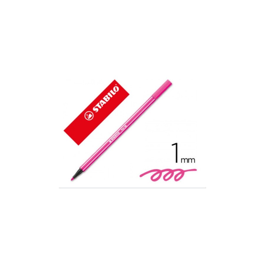 13187-ROTULADOR PREMIUM CON PUNTA DE FIBRA BISELADA PEN 68 MAX COLOR ROSA STABILO 768/56