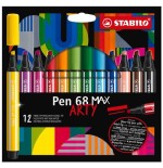 13193-ESTUCHE ARTY CON 12 COLORES-ROTULADOR PREMIUM CON PUNTA BISELADA PEN 68 MAX STABILO 768/12-21