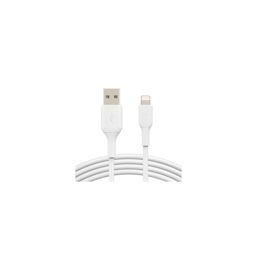 13222-Belkin CAA001BT3MWH cable de conector Lightning 3 m Blanco