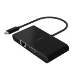 13265-Belkin AVC004BTBK base para portatil y replicador de puertos USB 3.2 Gen 1 (3.1 Gen 1) Type-C Negro