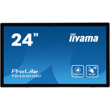 13298-MONITOR IIYAMA 24" TACTIL T2455MSC-B1, IPS, 1920x1080, HDMI, DISPLAYPORT, 2 USB 3.0, ALTAVOCES, WEBCAM & MICROFONO