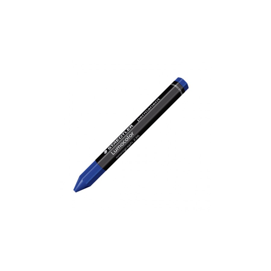 1337-LAPIZ CERA PERMANENTE LUMOCOLOR OMNIGRAPH 12MM. AZUL STAEDTLER 236-3