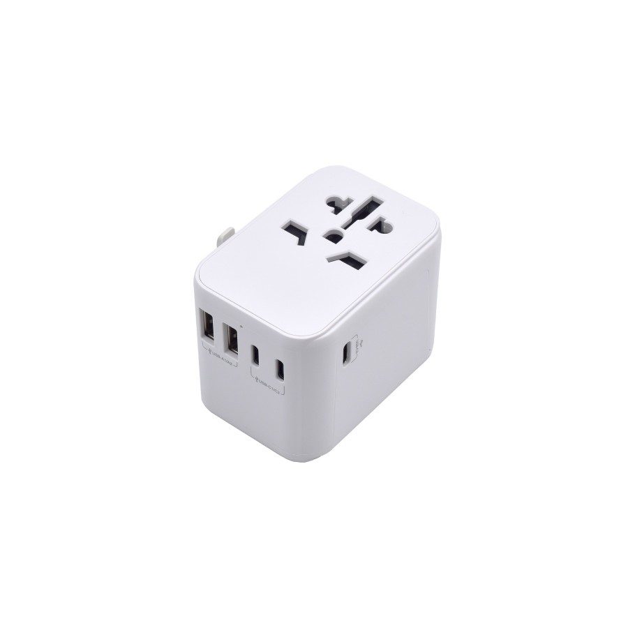 13381-Ewent EW1470 adaptador de enchufe electrico Universal Blanco