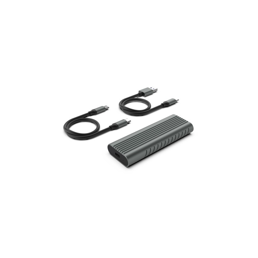 13383-Ewent EW7025 caja para disco duro externo Caja externa para unidad de estado solido (SSD) Gris M.2