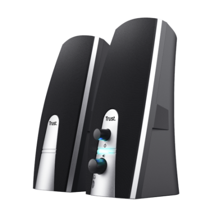 13393-Trust 24660 conjunto de altavoces 5 W Negro, Metalico 2.0 canales