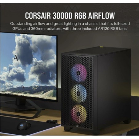13423-CAJA CORSAIR 3000D RGB AIRFLOW MID-TOWER NEGRA CC-9011255-WW