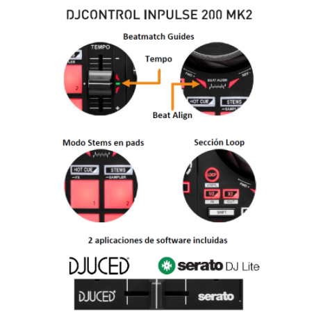13429-HERCULES CONSOLA DJ CONTROL INPULSE 200 MK2