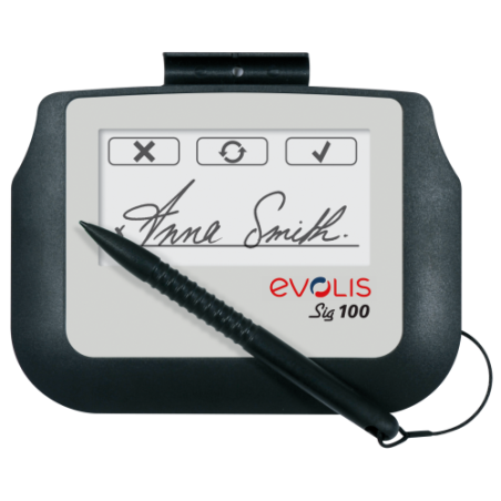 13434-Evolis SIG100 10,2 cm (4") Blanco, Negro LCD