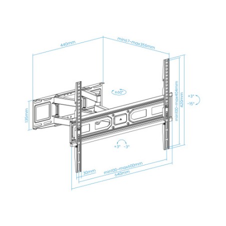 13449-TooQ Soporte de pared para pantallas 37"- 80"