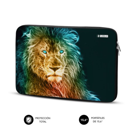 13473-SUBBLIM Funda Ordenador Neopreno Trendy Sleeve Neo Lion 15,6"