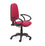 13495-SILLA OPERATIVA TAPIZADA TELA GRANATE CON APOYABRAZOS ROCADA RD930/2+956