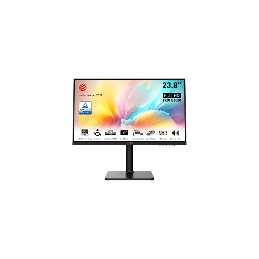 13524-MSI MONITOR MODERN MD2412P. 23.8" (60CM). PLANO. IPS. 1920X1080 (FHD). 100HZ. NEGRO