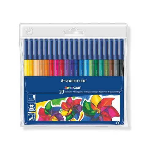 1358-ESTUCHE 20 ROTULADORES NORIS CLUB PUNTA FIBRA SIMETRICA SURTIDOS STAEDTLER 326 WP20