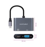13672-NANOCABLE CONVERSOR USB-C/M A HDMI/H-VGA/H 4K GRIS 15 CM