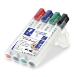 1373-ESTUCHE 4 MARCADORES PIZARRA LUMOCOLOR MARKER 351 TRAZO 2MM. SURTIDOS STAEDTLER 351 WP4