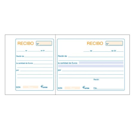 13748-TALONARIO 100 HOJAS RECIBOS ORIGINAL+MATRIZ 1/3 APAISADO DOHE 50016